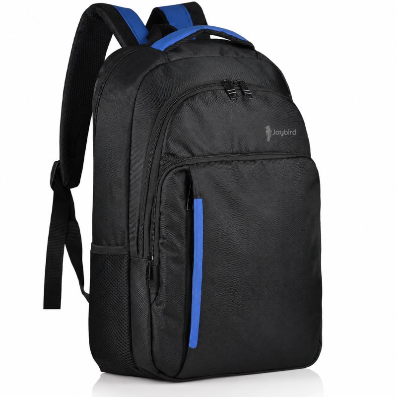 Black-Blue Multi-Compartment Sports Backpack with Laptop Pocket