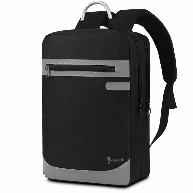 Siyah Reflektörlü Metal Saplı Laptop Sırt Çantası — Kurumsal Promosyon