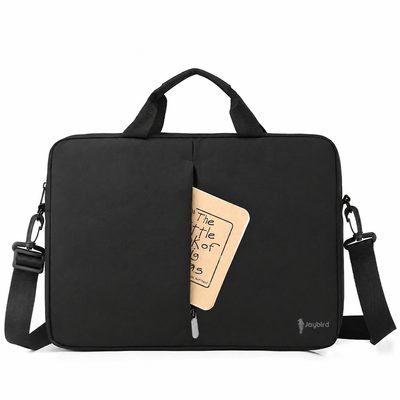 Siyah Slim Laptop Notebook Çantası — Logo Baskılı