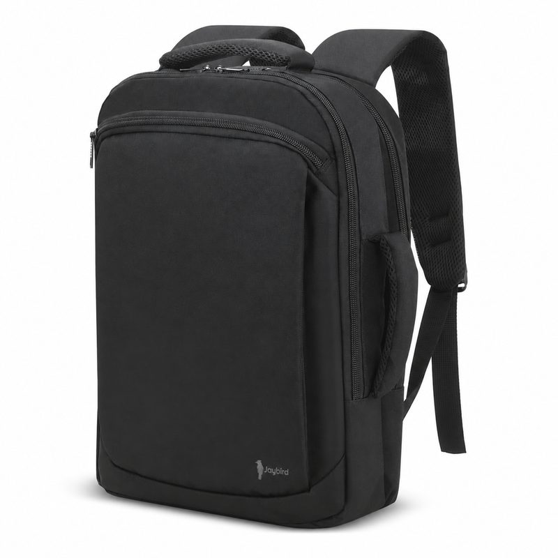 Black Ergonomic Slim Laptop Backpack