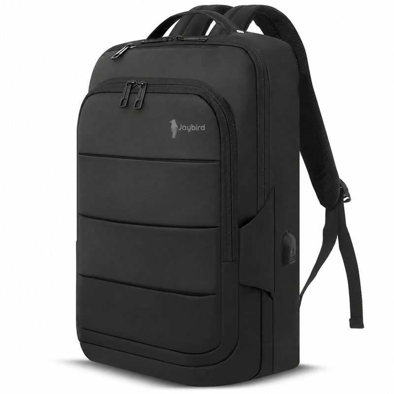 Black Laptop Backpack with USB Port