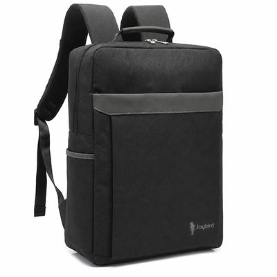 Siyah Yapılandırılmış İş Laptop Sırt Çantası — Logo Baskılı
