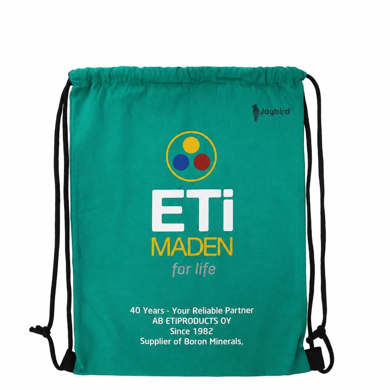 Green Fabric Drawstring Backpack