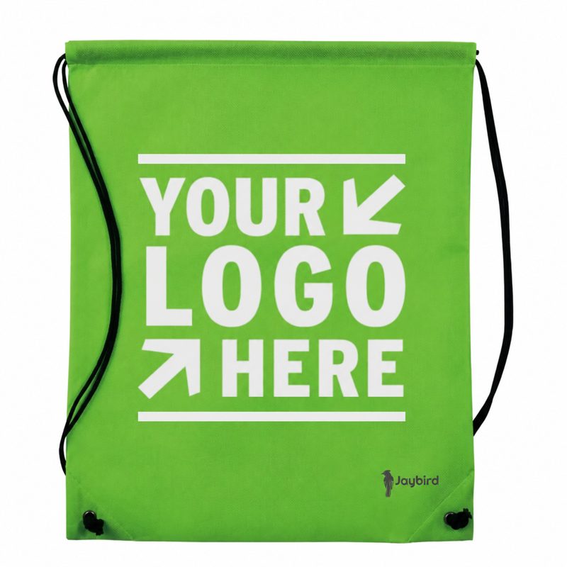 Yeşil Büzgülü İpli Sırt Çantası - Logo Baskılı Promosyon Gymsack