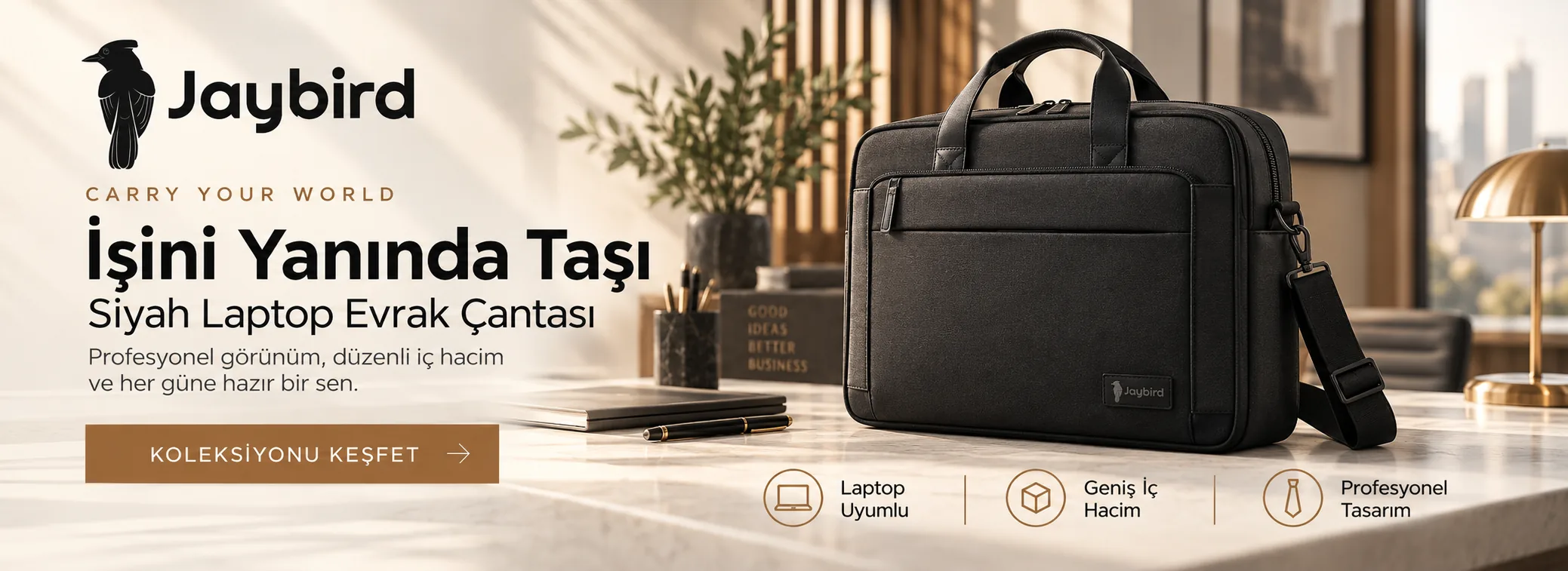 İşini Yanında Taşı — Siyah Laptop Evrak Çantası